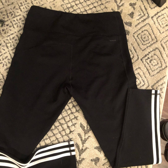 adidas black three stripe pants large - Picture 2 of 6